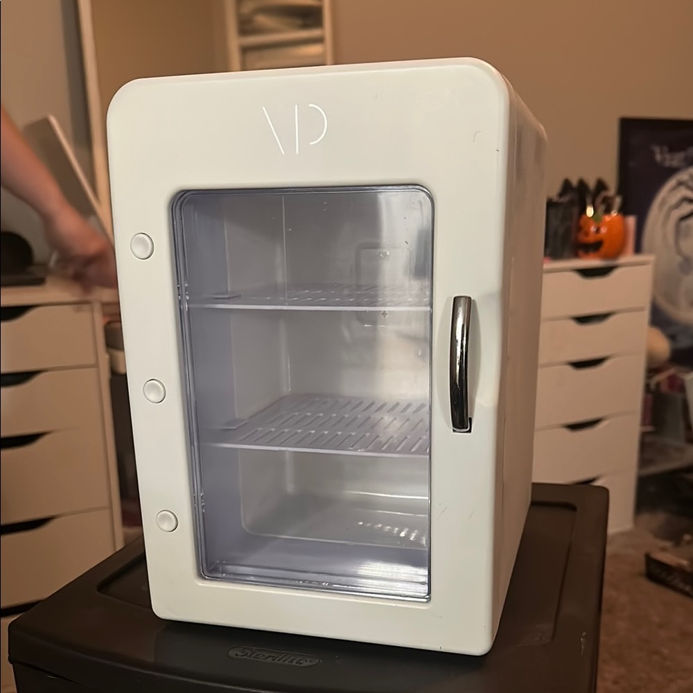 White Mini skincare Fridge by Vanity Planet